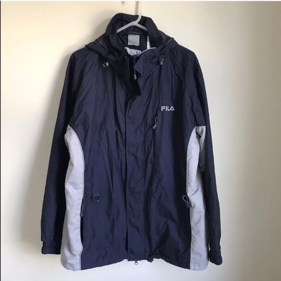 Fila Other - Vintage Fila Utility Jacket Blue Tuckaway Hood